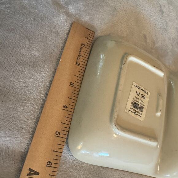 Lindsey Jordan Harvest Autumn 4 section tray appetizer platter ceramic snack - Picture 4 of 4